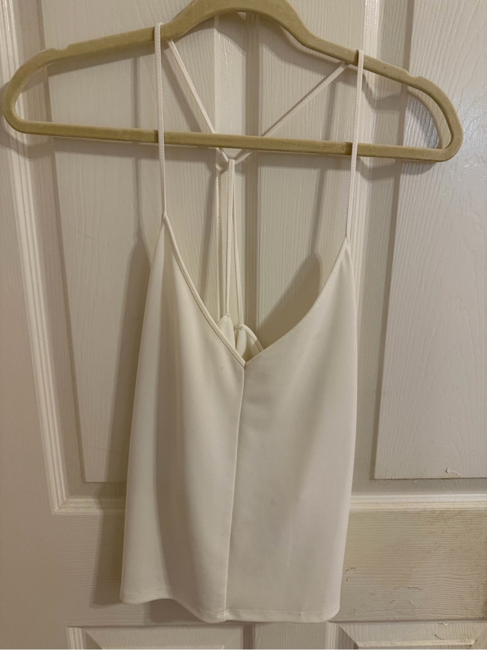 Zara Cream Strappy V-Neck Cami